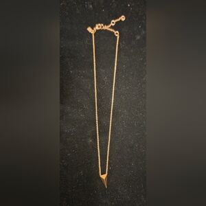 Alexis Bittar Rose Gold Triangle Small Pyramid Pendant Necklace